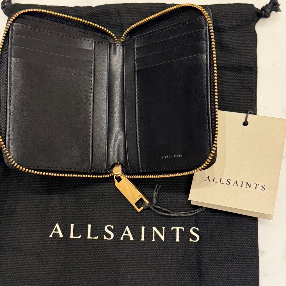 AllSaints Lena Hex Leather Zip Wallet - NWT - Picture 5 of 9